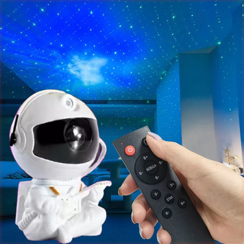 Galaxy Astronaut Star Projector - 3D Starry LED Night Light with Rotating Stars, Bedroom Decor for Kids/Adults, Home & Nursery